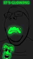 2soyjaks arm blood central_intelligence_agency crying dark dead decapitation eating glasses glowie glowing glownigger gore green_skin holding_object its_over open_mouth stubble subvariant:wholesome_soyjak text variant:el_perro_rabioso variant:gapejak white_skin // 600x1053 // 87.4KB