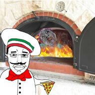 brick_oven burning chef cooking fire glasses italy millions_must_die mustache oven pepperoni pink_hair pizza tranny troon variant:bernd variant:chudjak variant:impish_soyak_ears // 720x723 // 748.0KB
