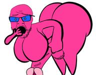 ass breasts doll doll_(user) full_body glasses nsfw open_mouth penis pink_skin soyjak stubble variant:feraljak // 1753x1365 // 689.6KB
