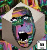 angry bismuth chemistry cube element glasses irl_background open_mouth soyjak stubble text variant:cobson // 740x790 // 777.1KB