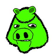 angry angry_birds animal biting_lip closed_mouth ear green_skin hair head_only looking_at_you pig snout soyjak stubble teeth unibrow variant:ishish_soyak_ears video_game // 750x750 // 35.0KB
