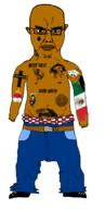 angry bald breasts brown_skin closed_mouth clothes cross don_cheto dragon full_body glasses grim_reaper jeans mask mexico nsfw soyjak subvariant:chudjak_front tattoo text variant:chudjak // 956x1900 // 221.1KB