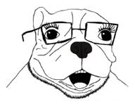 animal dog eyelashes glasses open_mouth soyjak stubble variant:unknown // 890x728 // 188.7KB