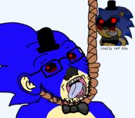 ack alternate blood bowtie eye_glow fnaf_(fangame) fnas glasses open_mouth reference_sheet rope sega sonic sonic_the_hedgehog text tophat variant:soyak // 984x865 // 252.2KB