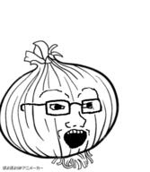 animated bouncing food glasses onion open_mouth poyopoyo soyjak stubble variant:classic_soyjak vegetable // 347x400 // 1.0MB
