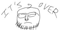 closed_eyes closed_mouth frown glasses its_over oekaki sad soyjak stubble text variant:unknown // 500x250 // 21.4KB