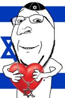 crooked_nose happy heart holding_heart holding_object israel jewish_nose judaism smile // 676x1021 // 201.6KB