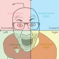 antenna arm background clothes glasses open_mouth political_compass red_eyes reddit soyjak stubble text tshirt variant:el_perro_rabioso // 400x400 // 155.8KB