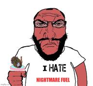 2soyjaks ack angry anti_brown_troonjak balding beard blackface brown_skin brown_troonjak closed_mouth clothes distorted fist flag flag:transgender_pride_flag glasses hair i_hate imgflip.com nightmare_fuel open_mouth punisher_face purple_hair red_skin rope soyjak stubble subvariant:science_lover text tranny tshirt variant:bernd variant:markiplier_soyjak // 543x500 // 49.4KB