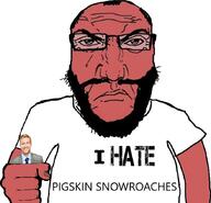 angry arm balding beard closed_mouth clothes fist glasses hair hand holding_object i_hate punisher_face red_skin soyjak subvariant:science_lover text tshirt // 878x848 // 386.6KB