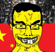 angry china country drool ear flag glasses hair irl_background soyjak subvariant:chudjak_front variant:chudjak vein // 722x680 // 425.7KB