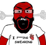 angry beard clothes fume glasses i_love open_mouth red_face soyjak subvariant:science_lover swearing text tshirt variant:markiplier_soyjak // 800x789 // 162.7KB