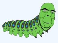 animal bug caterpillar full_body glasses smile soyjak stubble variant:cobson // 1600x1200 // 37.1KB