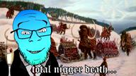 alcohol animated blue_skin calm champagne closed_mouth clothes drink glass glasses gradient happy holding_object hyperborea ship smile snow sonnenrad sound soyjak stubble suit text total_nigger_death tuxedo variant:feraljak video winter wooly_mammoth // 1280x720, 40s // 6.4MB