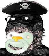 admin baby binky captain_coal clothes glasses hat low_quality pirate pirate_hat skull_and_bones soot soyjak_party stubble variant:gapejak white_eyes // 221x255 // 35.8KB