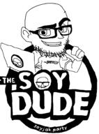arm bald beard closed_mouth clothes ear glasses hand holding_object laptop smile smug soydude soyjak stubble text theporndude tshirt variant:unknown // 932x1256 // 29.2KB
