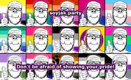 asexual banner bestality bisexual closed_mouth flag furry gay glasses hand lgbt multiple_soyjaks pansexual profile_picture smile soyjak soyjak_party stubble text thumbs_up tranny tumblr variant:a24_slowburn_soyjak // 1242x757 // 324.5KB