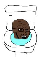 brown_skin glasses open_mouth soyjak stubble toilet toilet_nigger variant:soyak water // 944x1371 // 238.4KB