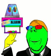 3soyjaks alarm animated arm baby clothes colorful deformed ear gif glasses hand holding_object mustache necktie pointing police_light sign smile soyjak strobe stubble suit text variant:jacobson variant:wholesome_soyjak wink // 1070x1172 // 300.4KB
