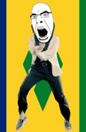 angry animated country dance flag full_body gangnam_style glasses irl open_mouth saint_vincent_and_the_grenadines soyjak stubble variant:cobson // 300x460 // 501.6KB