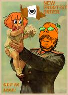 communism froot frootist_new_order mymy new_frootist_order ongezellig orange_hair orange_skin propaganda smile soviet_union variant:gapejak // 859x1200 // 1.1MB