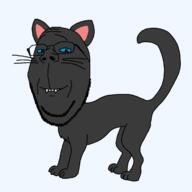 animal cat ear fangs full_body smile soyjak tail variant:gapejak whisker // 1200x1200 // 28.0KB