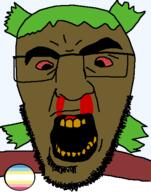 4chan angry brown_skin brown_troonjak nosebleed oldfag pedophile red_eyes tranny variant:godson // 392x500 // 15.8KB