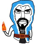 angry chud clash_of_clans clash_royale closed_mouth fire fireball glasses goatee millions_must_die subvariant:chudjak_front text variant:chudjak video_game wizard // 491x559 // 94.9KB