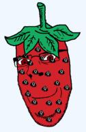 bbc closed_mouth food foodjak fruit glasses queen_of_spades smile soyjak strawberry stubble subvariant:nucob tattoo variant:cobson // 457x694 // 45.8KB