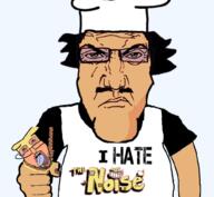 2soyjaks ack angry apron clothes glasses hat holding_object i_hate multiple_soyjaks mustache open_mouth peppino_spaghetti pizza pizza_tower punisher_face rope soyjak text the_noise tranny tshirt // 1017x935 // 468.7KB