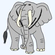 animal ear elephant full_body grey_skin soyjak stubble tail trunk tusk variant:impish_soyak_ears // 1200x1200 // 35.9KB