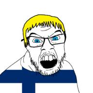 blue_eyes clothes country finland flag glasses hair open_mouth soyjak stubble variant:feraljak yellow_hair // 1500x1500 // 32.1KB