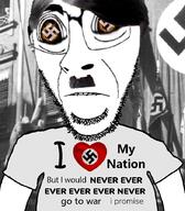 adolf_hitler arm biting_lip clothes distorted frown glasses i_would_never large_eyes large_nose looking_at_you merge nazism stubble subvariant:hornyson subvariant:science_lover swastika teeth template text tshirt variant:cobson variant:markiplier_soyjak // 787x900 // 465.7KB
