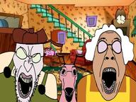 animal cartoon clothes courage_the_cowardly_dog glasses hat open_mouth stubble suspenders variant:angry_soyjak variant:dogjak variant:gapejak_front // 600x450 // 130.2KB