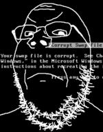 angry animated blue_screen closed_mouth frown glasses soyjak stubble variant:gapejak windows // 598x765 // 1.2MB