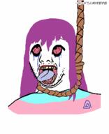 animated bloodshot_eyes crying dead hair hanging large_eyes long_hair open_mouth pedophile poyopoyo purple_hair rope soyjak stubble subvariant:commiepedotroon suicide tranny variant:kuzjak // 326x400 // 154.3KB