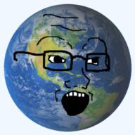 earth glasses land objectsoy open_mouth planet soyjak space stubble variant:soyak water // 320x320 // 160.6KB