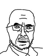 angry glasses jordan_peterson mustache open_mouth soyjak stubble variant:unknown // 217x280 // 9.8KB