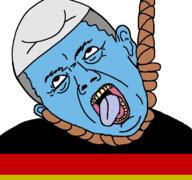 ack blue blue_skin chancellor flag flag:germany germany grey_hair hanging olaf_scholz smurf teeth tongue variant:bernd // 768x719 // 62.1KB