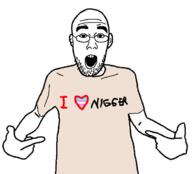 arm clothes ear glasses hand heart i_heart_nigger i_love nigger open_mouth pointing soyjak stubble tranny tshirt variant:shirtjak // 618x559 // 80.0KB