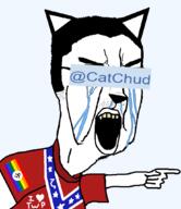animal arm cat catchud confederate crying faggot nazism pointing soybooru soyjak variant:chudjak white_skin zoophile // 918x1060 // 87.7KB