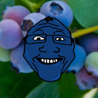 berry blue blue_skin distorted food fruit glasses irl_background smile soyjak variant:markiplier_soyjak // 2000x2000 // 718.8KB