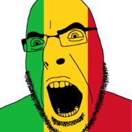 angry country flag glasses mali open_mouth soyjak stubble variant:cobson // 721x720 // 11.5KB