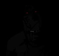animated arm biting_lip blood creepy dark distorted evil fat glasses lightning ominous rape red_eyes shadow smile soyjak stubble variant:cobson // 583x550 // 389.3KB