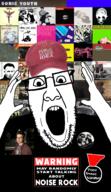 album_cover badge cap clothes glasses hand hands_up hat music noise_rock rock stubble teeth text variant:ppp // 1000x1733 // 1.5MB