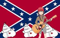 3soyjaks animated cap closed_mouth clothes confederate dancing_swede flag:confederate_states_of_america guitar hat holding_guitar holding_instrument instrument kkk konosuba maga megumin playing_instrument smile song sound soyjak variant:impish_soyak_ears video // 1130x720, 50.2s // 4.0MB