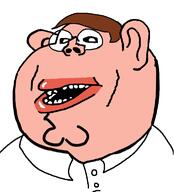 amerimutt brown_hair cartoon clothes ear family_guy glasses mutt open_mouth peter_griffin soyjak stubble variant:impish_soyak_ears white_skin // 696x770 // 38.5KB