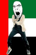 angry animated country dance flag gangnam_style glasses open_mouth soyjak stubble united_arab_emirates variant:cobson // 300x460 // 506.8KB