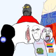 4soyjaks angry bant_(4chan) bloodshot_eyes clenched_teeth closed_mouth coinslot crying discord frog glasses lgbt mustache mymy ongezellig open_mouth pepe purple_hair russia soot soot_colors soyjak soyjak_party stubble tongue tranny twitter variant:bernd variant:classic_soyjak variant:cobson variant:gapejak // 1000x1000 // 431.2KB