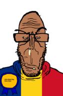 angry beard brown_skin chad_(country) crying european flag:romania glasses mutt red_eyes romania steal stolen stubble subvariant:euromutt sweater variant:markiplier_soyjak // 591x900 // 24.3KB